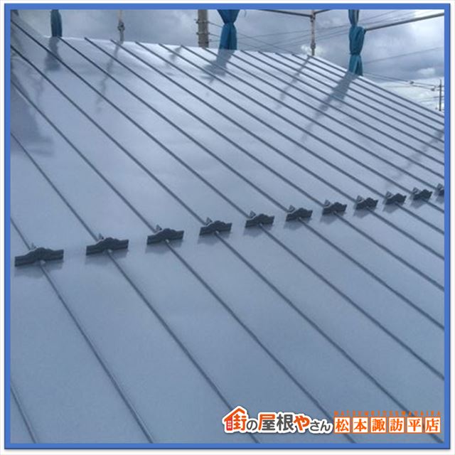 松本市屋根遮熱塗装　完工